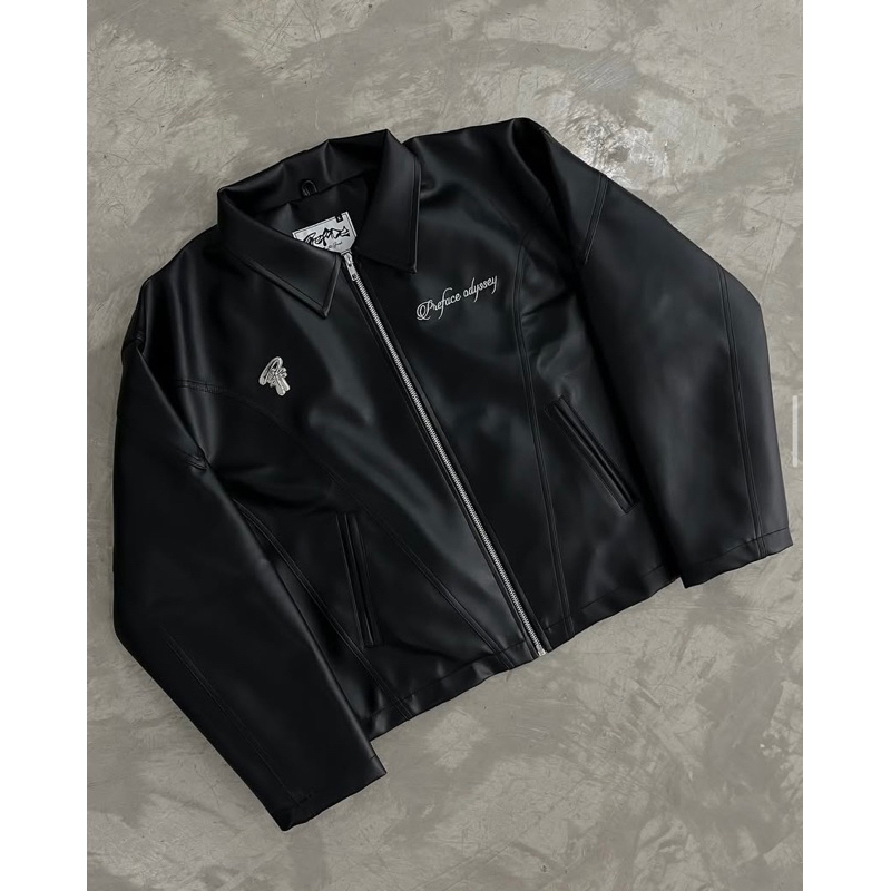 PREFACE Odyssey Leather Jacket Black