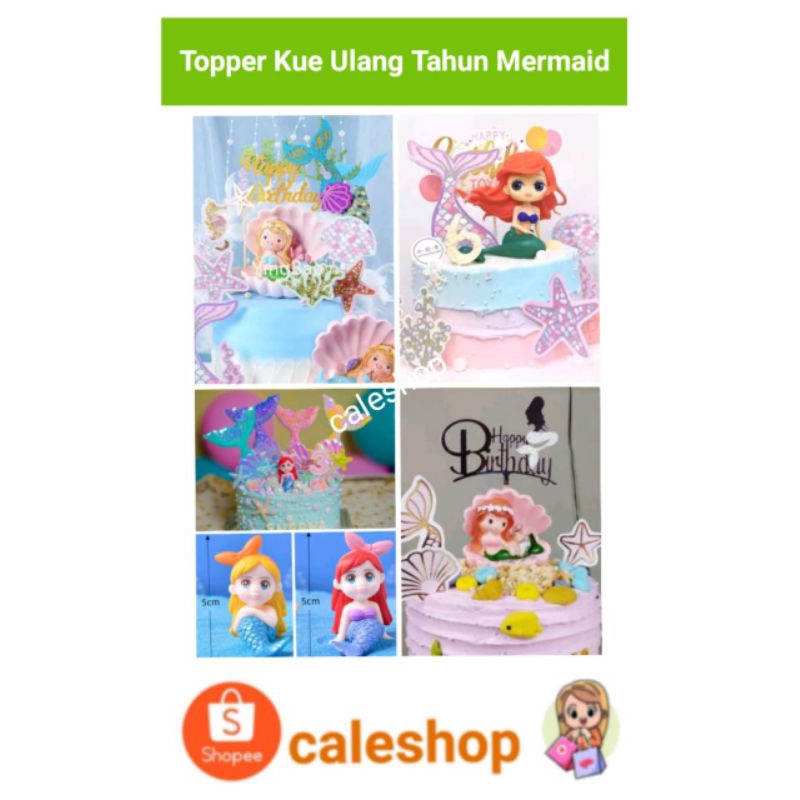 Topper Kue Hiasan Ulang Tahun Anak Princess Mermaid Duyung