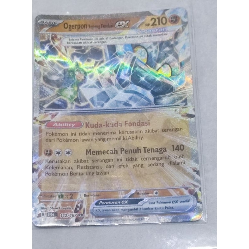 kartu pokemon berbahasa Indonesia.   asli  ogerpon topeng fondasi