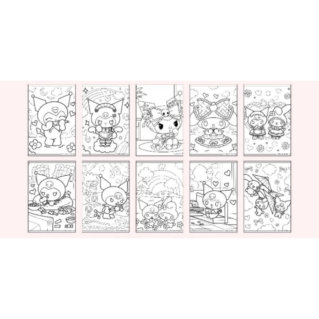 

kertas mewarnai motif Sanrio / 1 bungkus 10lembar A5