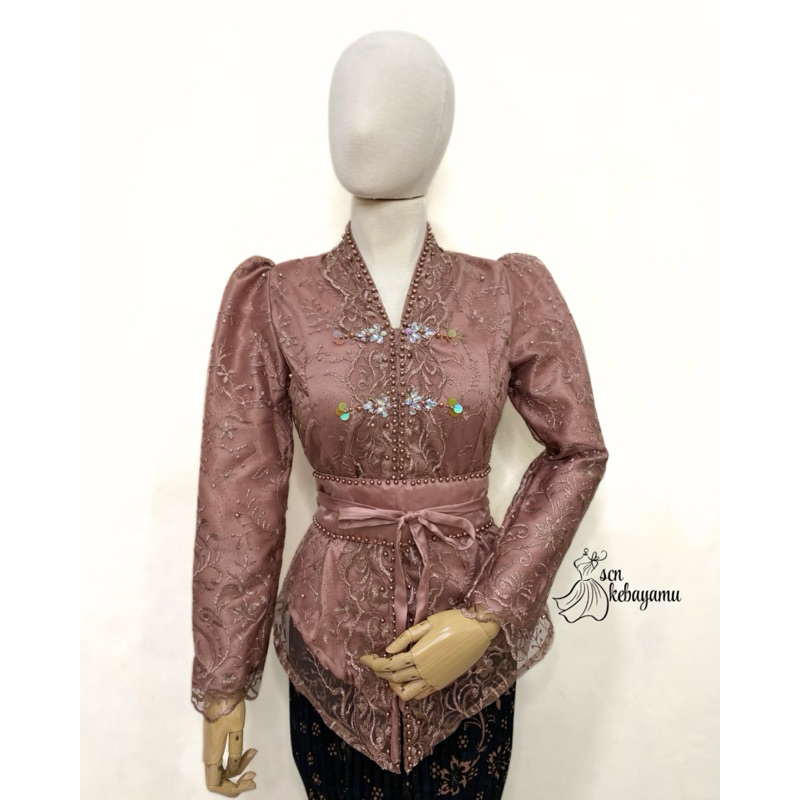 kebaya kartini tile lengan puff(Free obi belt)