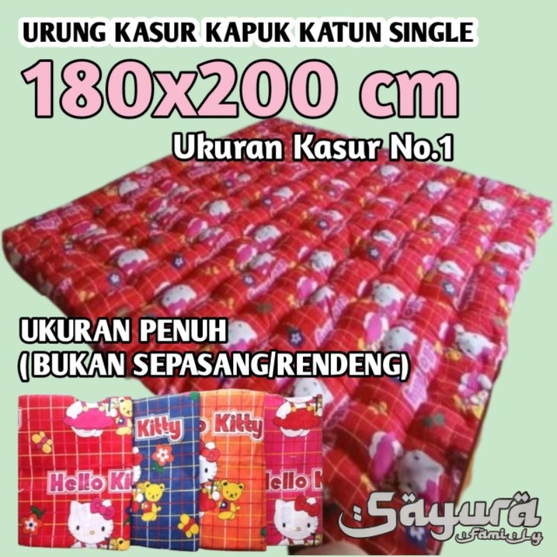 (180x200 single) URUNG KASUR KAPUK SINGLE/KULIT KASUR KAPUK KATUN