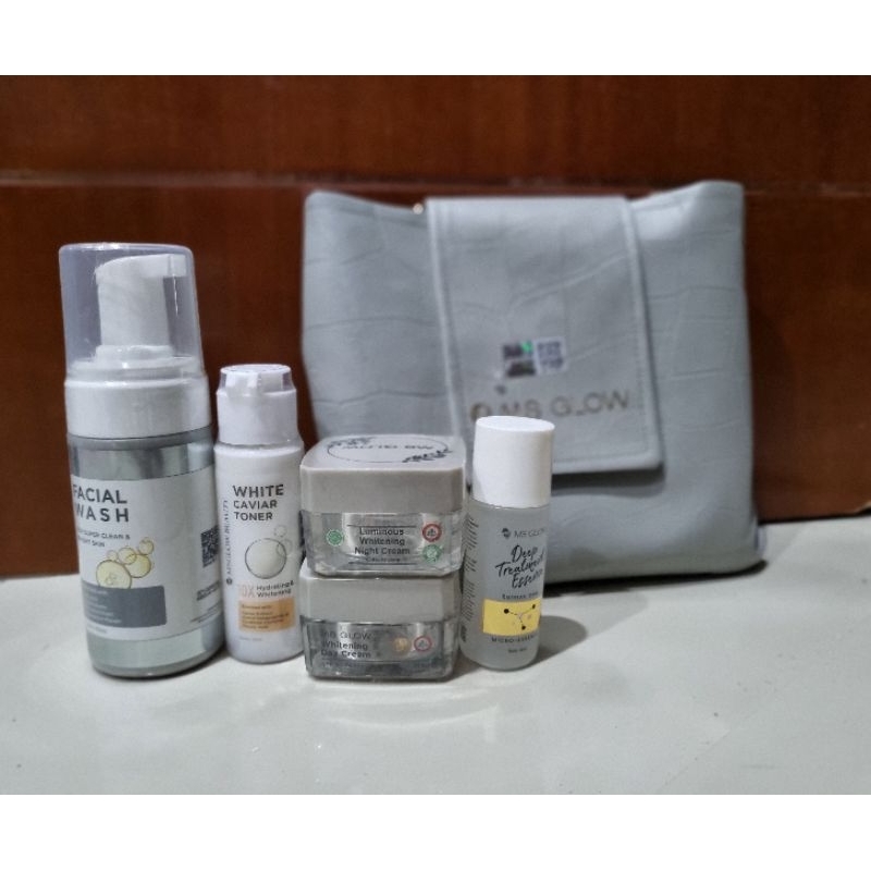 Paket wajah Luminous  Ms Glow /Garansi  original. Bonus Essence mini.