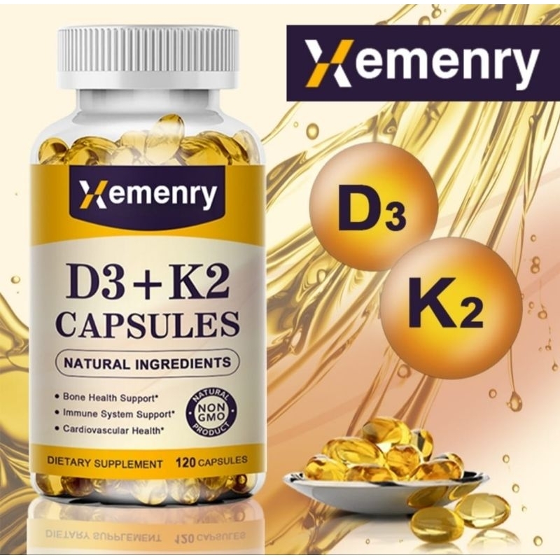 Xemenry VITAMIN D3 K2 5000 IU Kesehatan Jantung Otot tulang dan Gigi