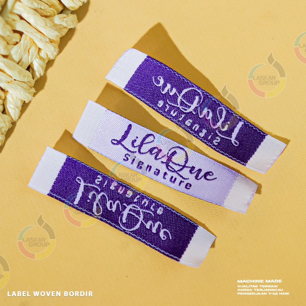 label woven/label/nama/label bordir/aksesoris fashion/garmen/label bandung/hangtag/bordir damask