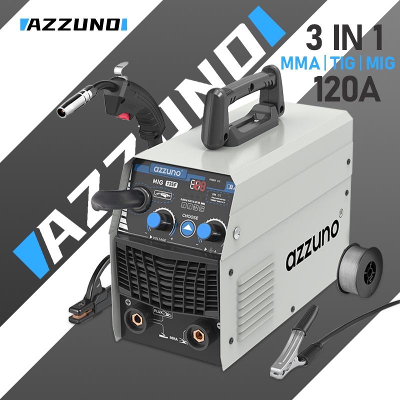 Azzuno Mesin las mma/mig/tig tanpa gas mesin las listrik 3 in 1 inverter welding machine 600 watt al