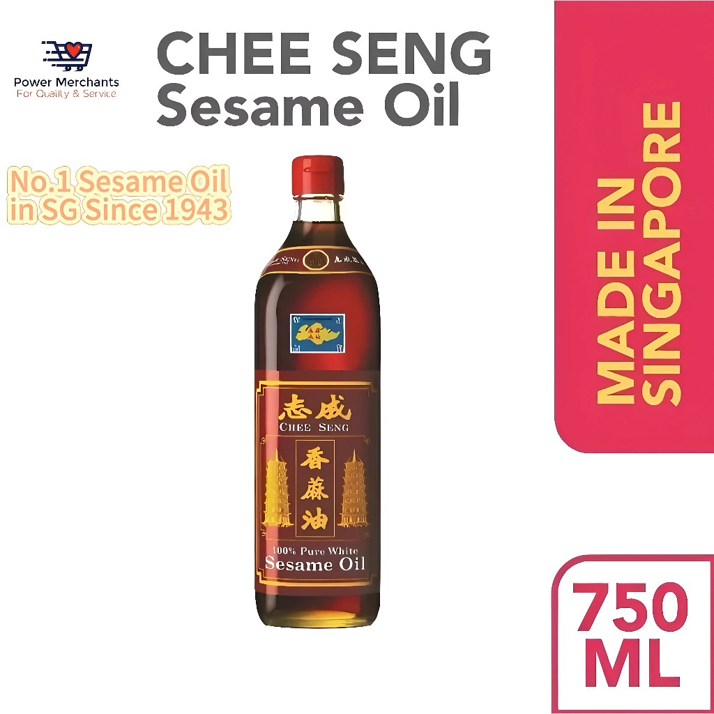 Minyak Wijen Chee Seng Double Pagoda 100% Pure White Sesame Oil - 750ml (Halal)