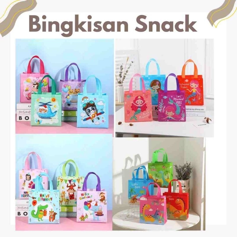 

tas souvenir sovenir snack ultah HBD ulang tahun anak goodie bag totebag tote bag karakter 22 x 23 x 11 cm