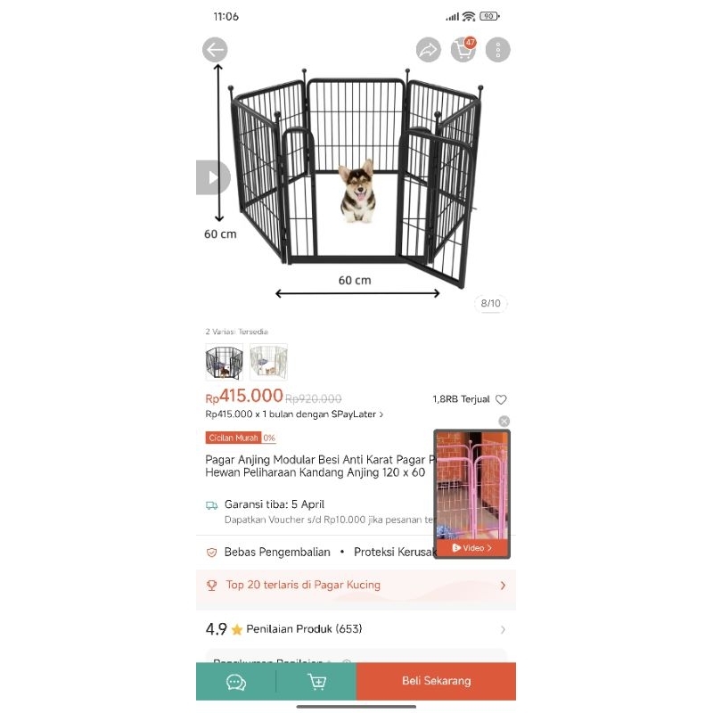 pagar anjing preloved kondisi baik