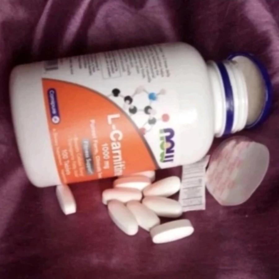 NowF USA L-Carnitine 1000 mg 100 Tablets Boosts Cellular Energy Vegan