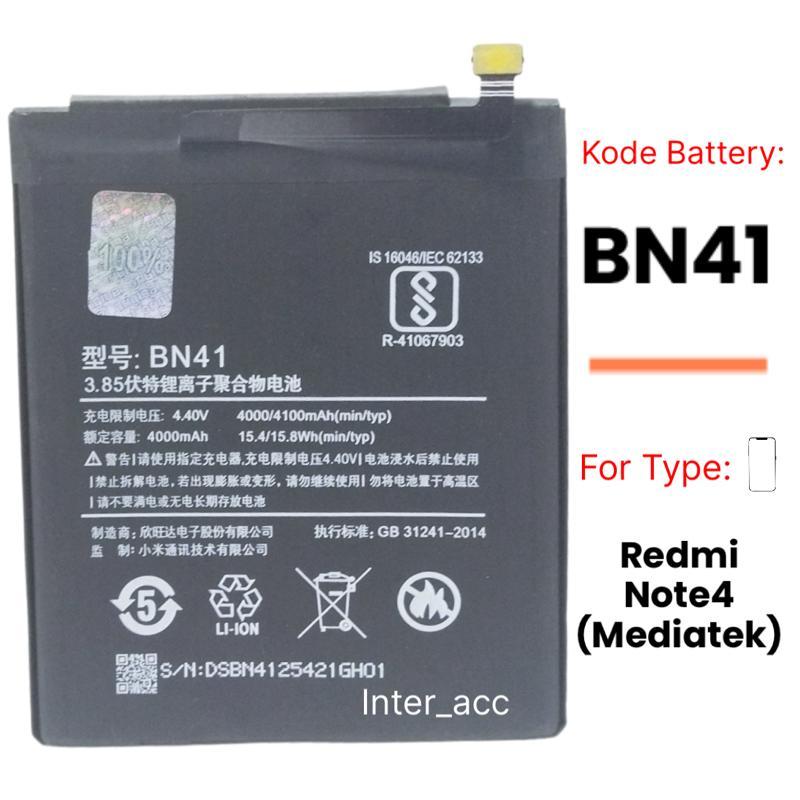 Baterai Original Xiaomi REDMI NOTE 4 batre NOTE4 BN41 batere ori bn-41