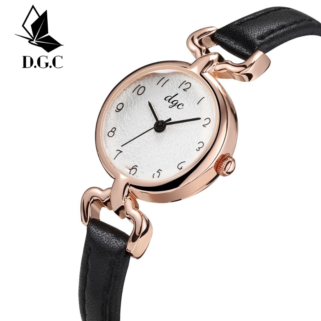 TERBARU DGC 10341 Jam Tangan Wanita Kecil Fashion Santai Kuarsa Tali Kulit Jam Wanita Jam Tangan