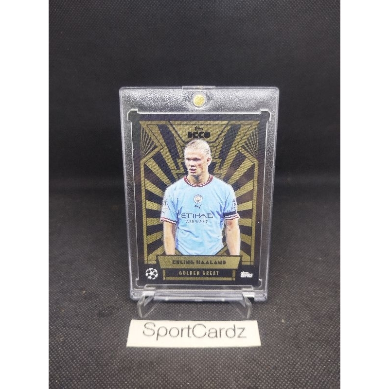 Soccer Card 2022-23 Topps Deco Golden Great Erling Haaland Manchester City #NNO (dpt top loader)