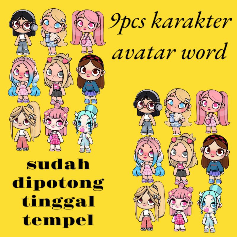 

Stiker Avatar World isi 9pcs Siap Tempel