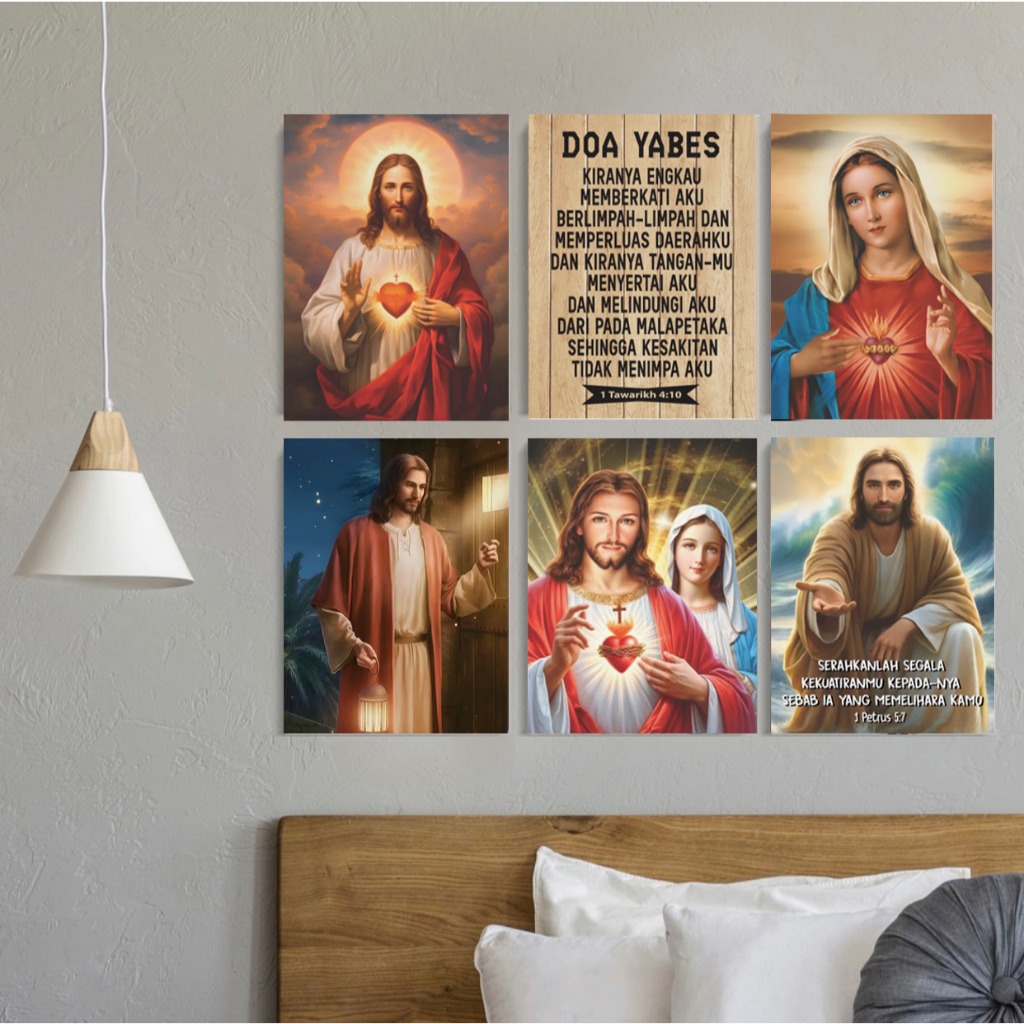 Hiasan dinding | Hiasan dinding aesthetic ruang tamu | Lukisan dinding aesthetic Tempel kristen