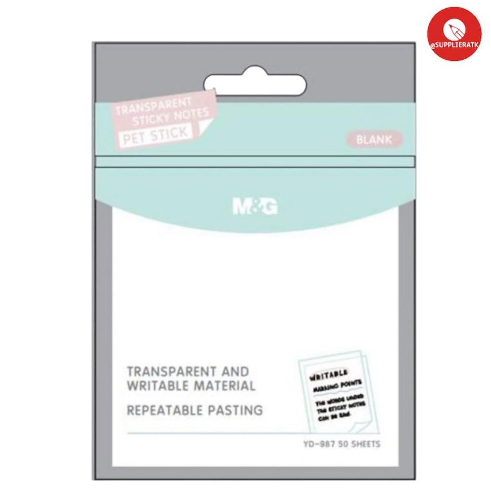 

M&G STICKY NOTE TRANSPARANT [ISI 50 LBR]