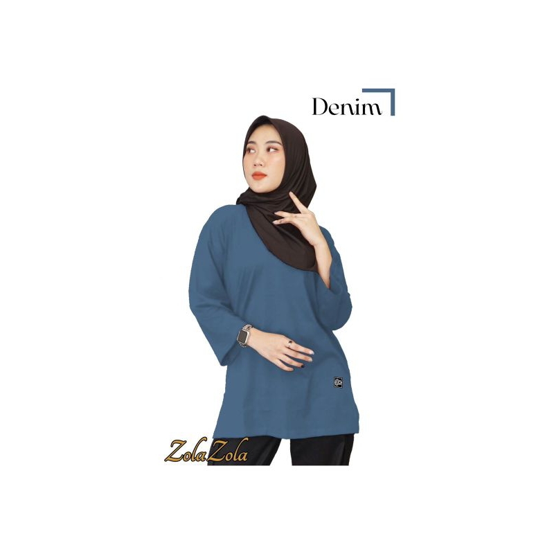 Kaos Oversize lengan 7/8 size M L XL Kaos JUMBO Zola Style