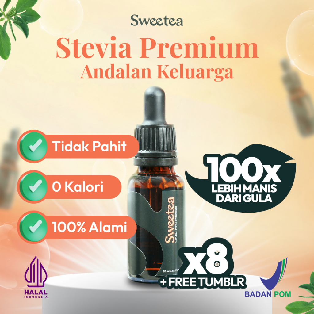 

Sweetea Pemanis Alami Stevia Keluarga - Paket Sejahtera Natural Sweetener Pengganti Gula 20ml