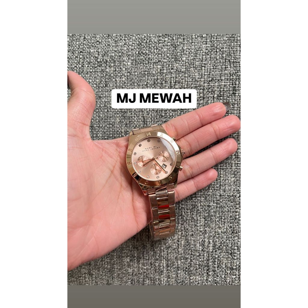 Marc Jacobs Jam Tangan Wanita Diameter 4CM Tali Rantai Jam Tangan Fashion Cewek Berat Besar BISA COD