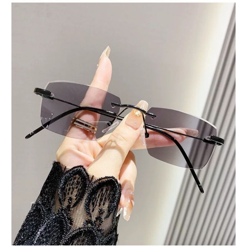 Kacamata minus anti radiasi blueray photocromic tanpa frame trendy pria wanita