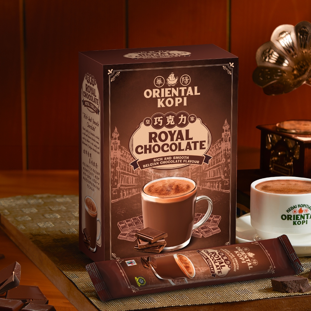 

ORIENTAL ROYAL CHOCOLATE ORIGINAL MALAYSIA / ORIENTAL WHITE COFFEE / ORIENTAL KOPI ( 38g x 10 sachets )