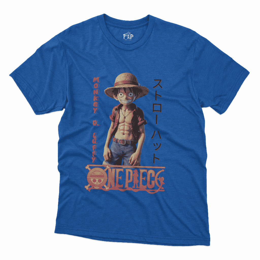 Kaos Distro Pria premium Original 100% one piece edition - Luffy si topi jerami