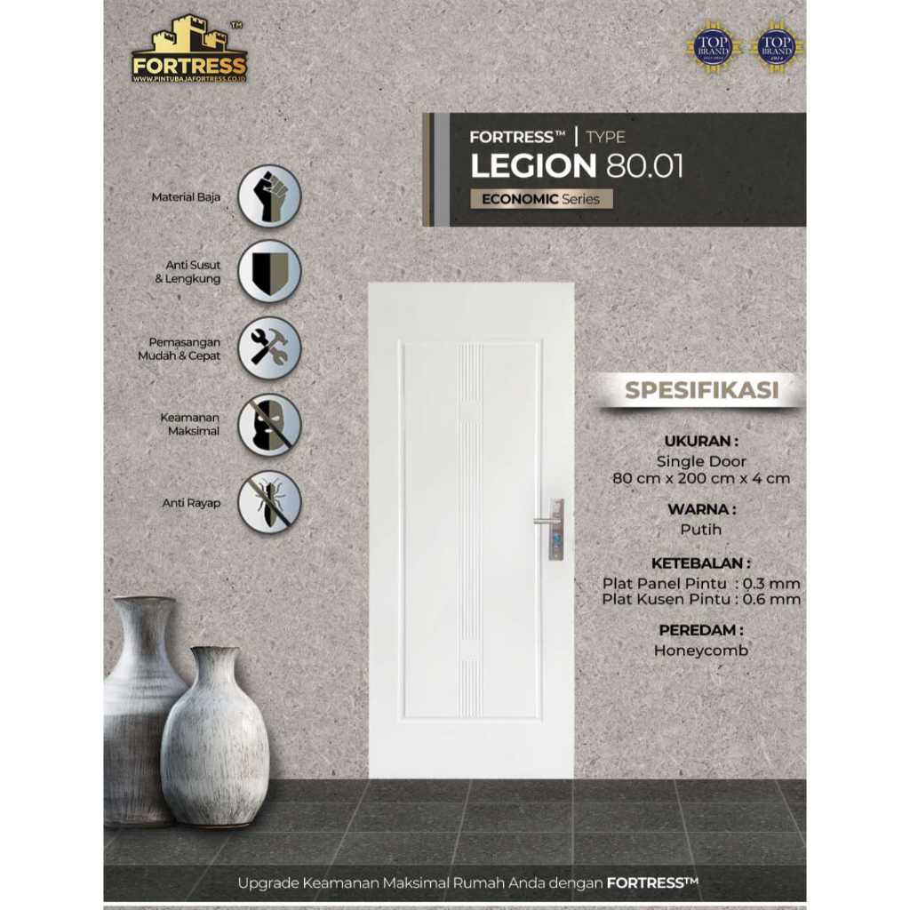 Pintu Baja Fortress Motif Kayu Legion Economi Series