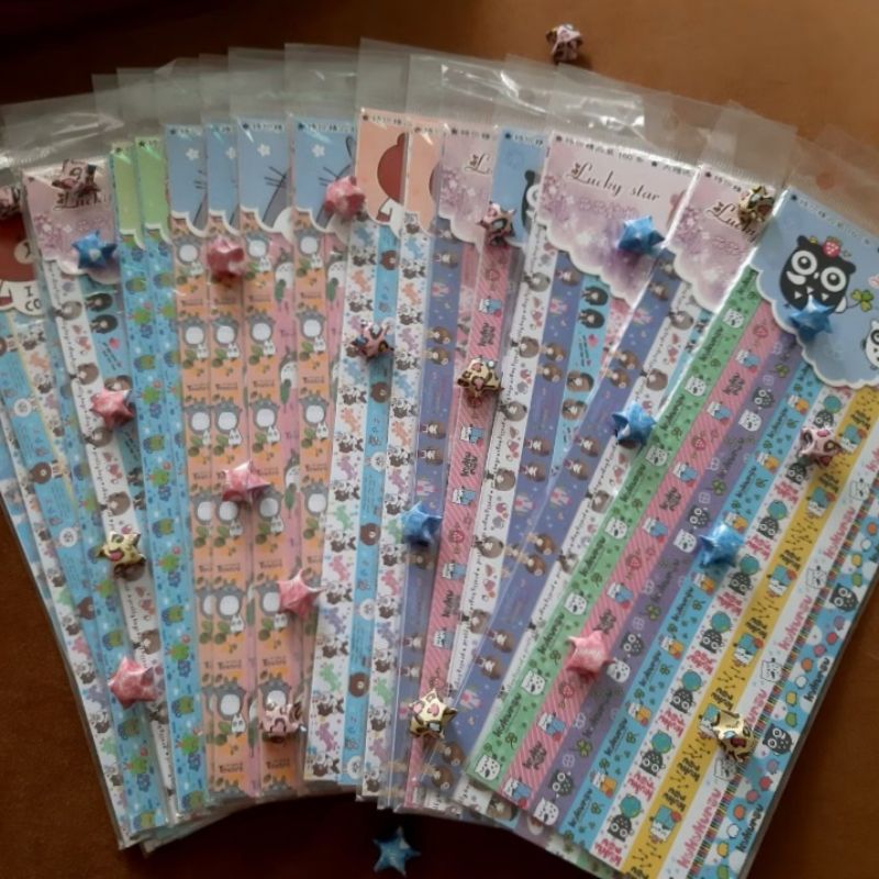 

[YOBANA] STAR PAPER STRIPS 136 LEMBAR KERTAS ORIGAMI LIPAT BINTANG LUCKY STAR DIY MOTIF BERVARIASI