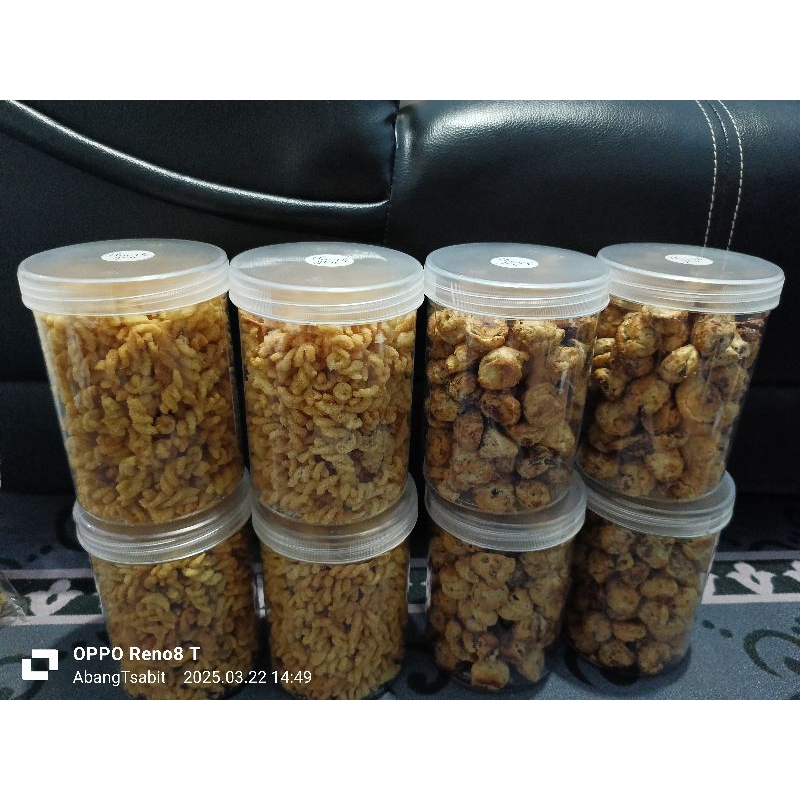 

pilihan snack tabung 800ml free tas hampers bingkisan makroni soes premium