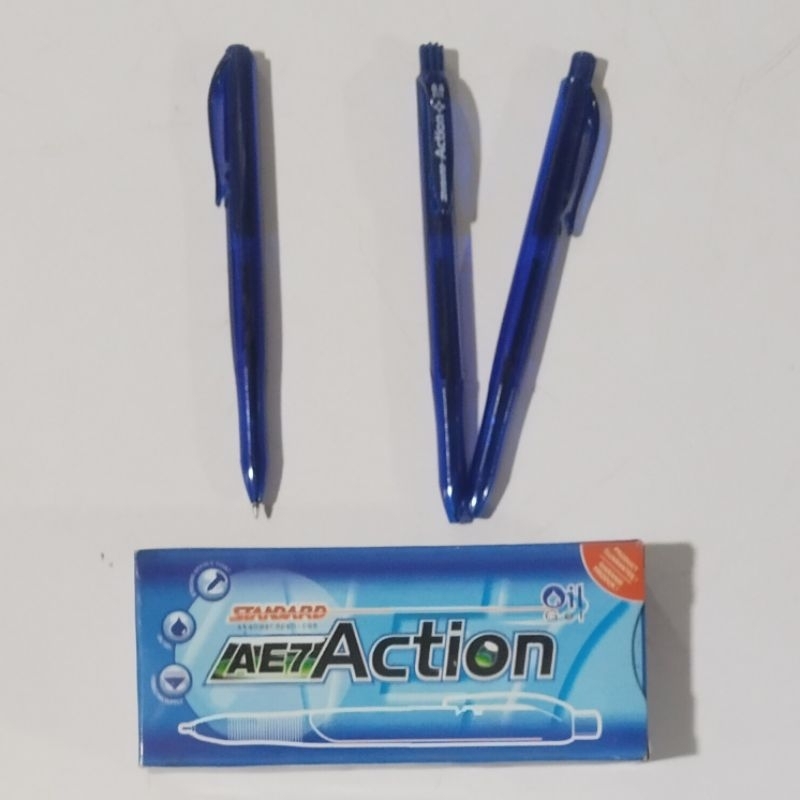 

Pena ballpoint cetek Standard AE7 Action warna biru 0.5mm