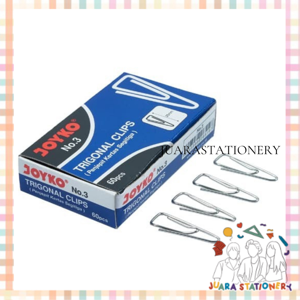 

(137) JUARASTATIONERY Paper Clip Klip Trigonal No.3 Joyko / Paper Klip Trigolnal No 3 Joyko Jayko