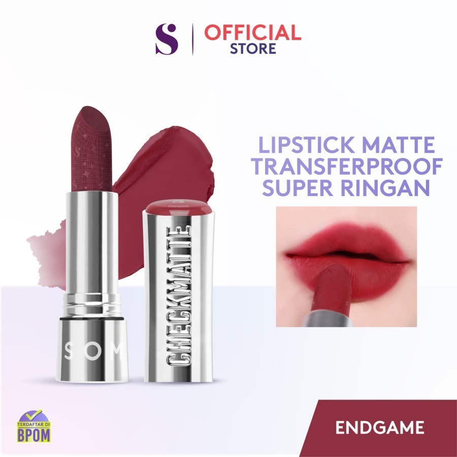 SOMETHINC MAKEUP Menghaluskan tekstur bibir Checkmatte Transferproof Lipstick Moisturizes Lips Matte