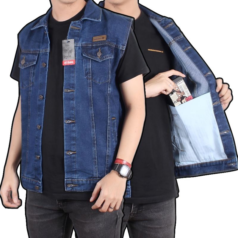 ROMPI JEANS VEST DENIM ROMPI MOTOR PRIA DISTRO