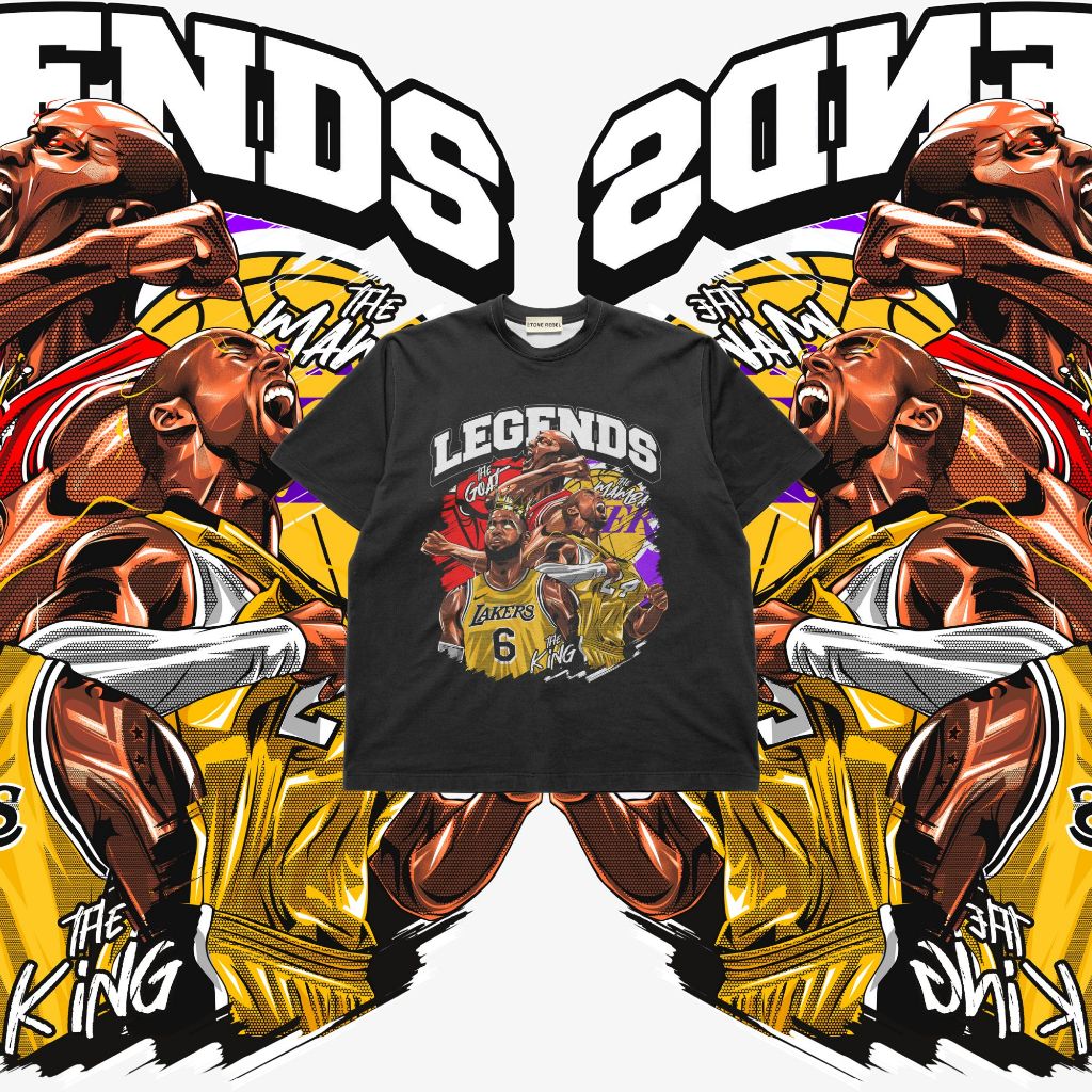 KAOS TSHIRT BASKET  TRIO LEGEND NBA , KAOS DISTRO BASKET , UNISEX , BASKET RETRO , NBA , TSHIRTBASKE