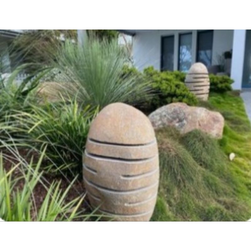 lampu hias taman batu alam