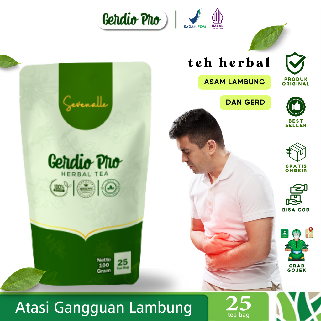 GERDIO PRO Teh Herbal Lambung 100% BPOM Teh Asam Lambung ASAL Lambung Minggat Teh Herbal Kesehatan