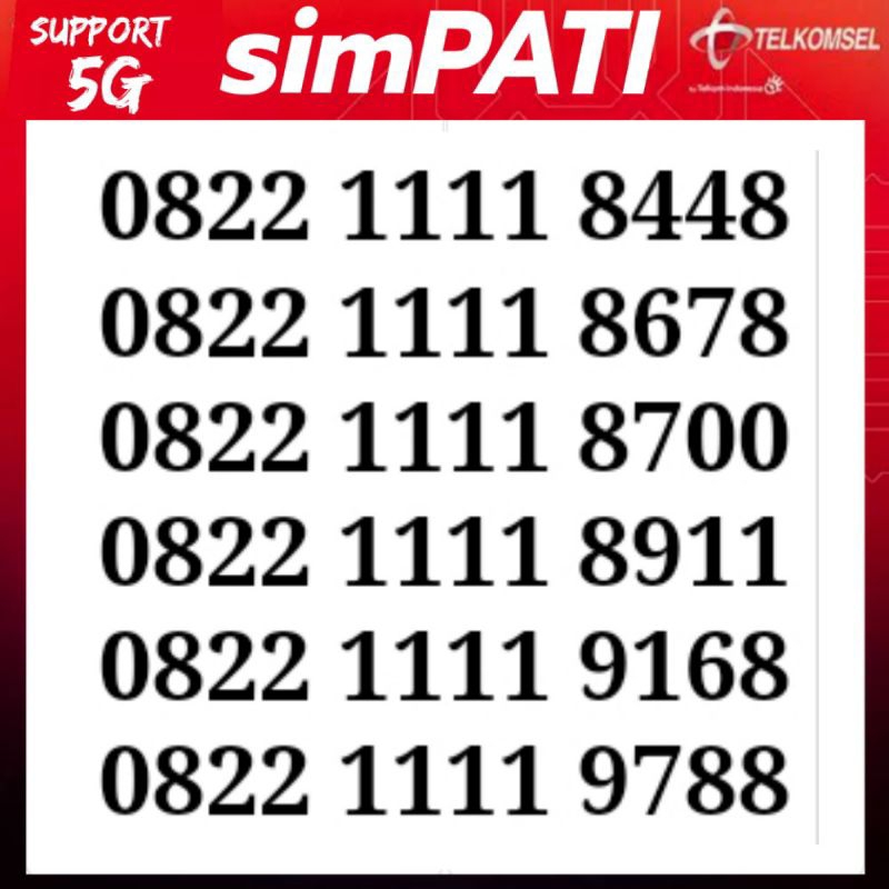 kartu perdana telkomsel simpati 4G/5G sp 1111