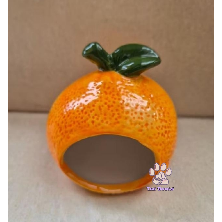 (The Bools) Rumah keramik hamster motif jeruk / hideout keramik hamster / rumah keramik Orange hamst
