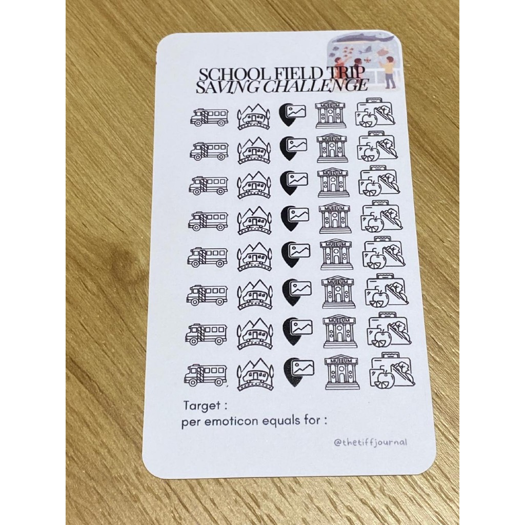 

SAVING CHALLENGE | BUDGETING CARD - SCHOOL TRIP