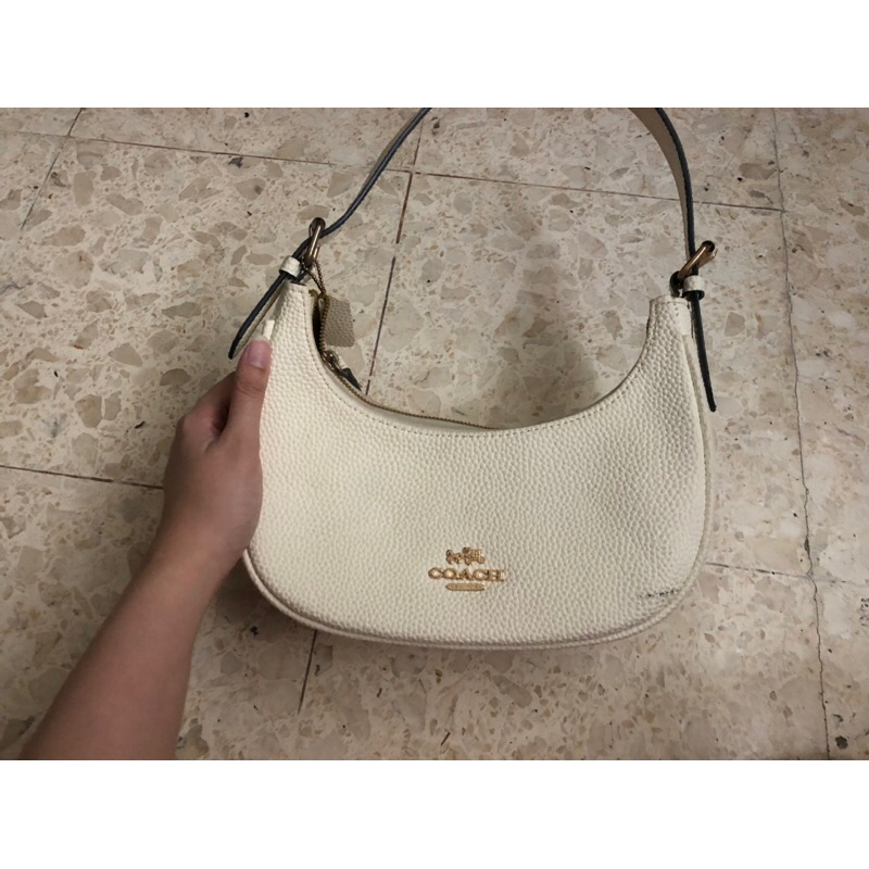 TAS coach sling bag coral white
