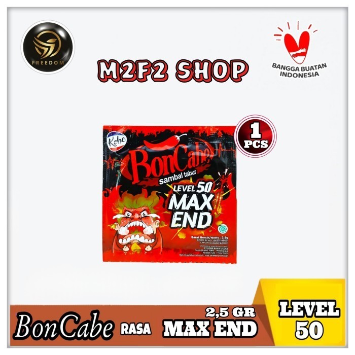 

BonCabe Level 50 Max End Sambal Tabur Original Sachet - 2,5 gr (Kemasan Satuan)