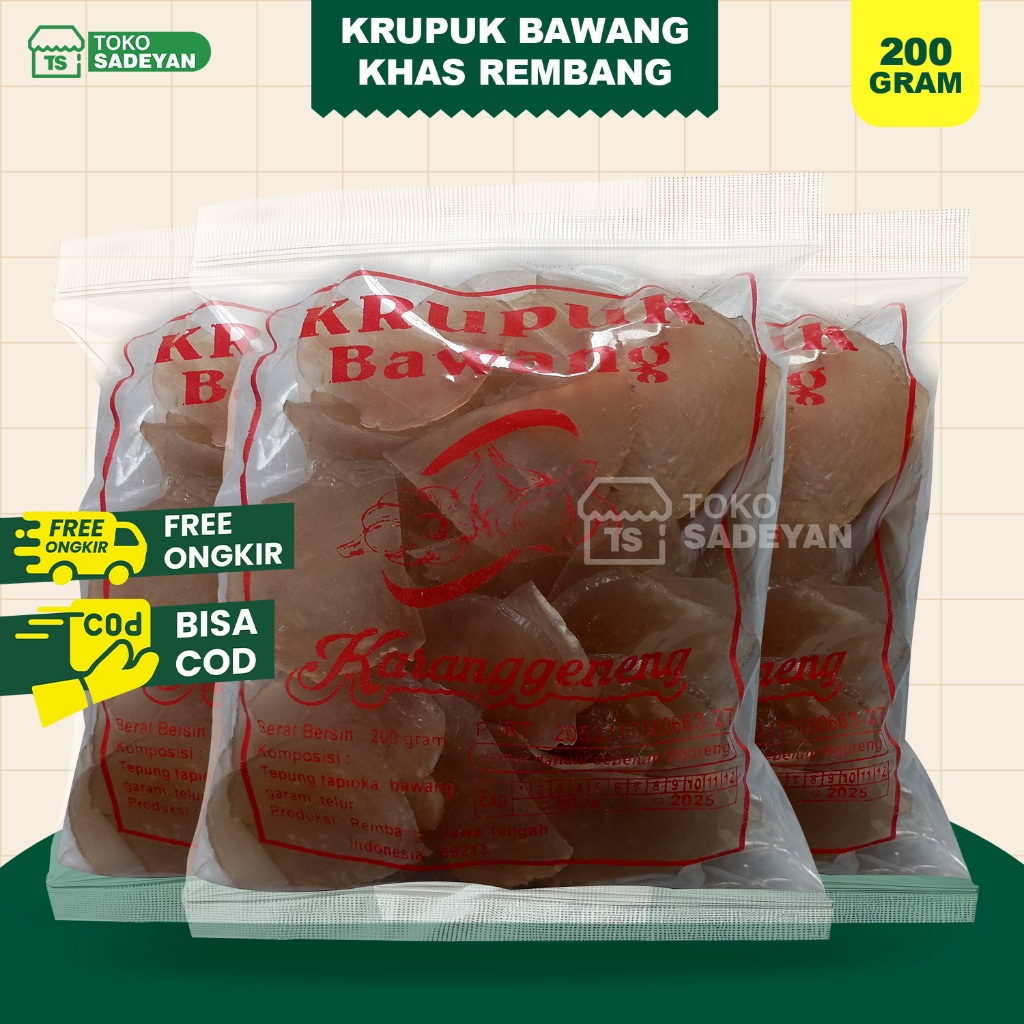 

Kerupuk Bawang Mentah 200 Gram Oleh Oleh Rembang