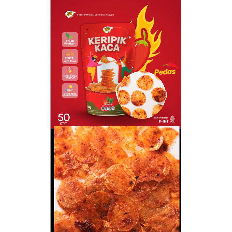 

Kripik kaca pedas 50gr GELICHIPS