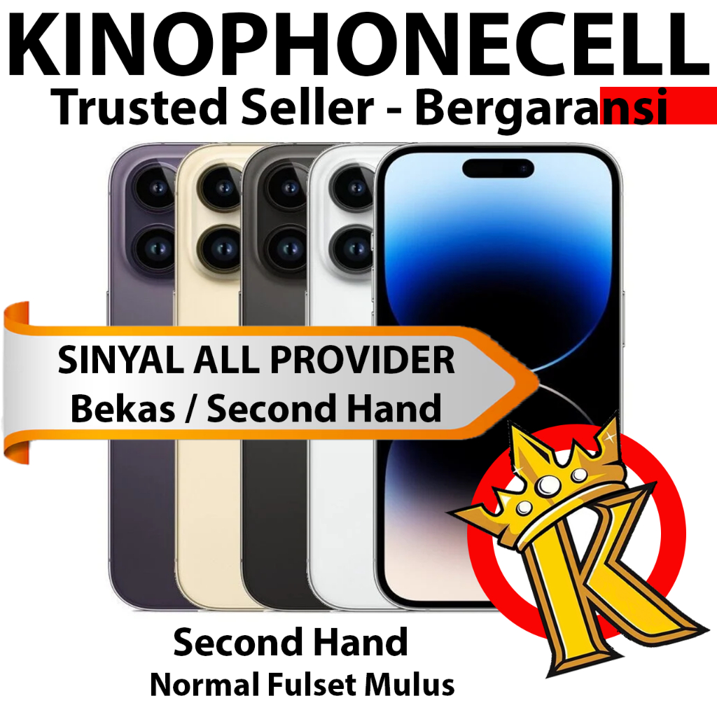 IP 14 ProMax / IP 14 Pro Second inter Pro Max Normal 128GB 256GB 512GB 1TB Bekas kinophonecell