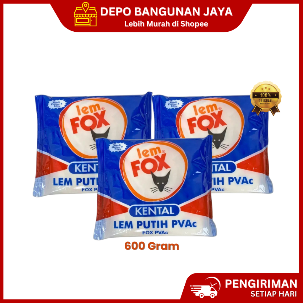 

LEM FOX PUTIH/KAYU/TEMBOK/KERTAS 600 GRAM