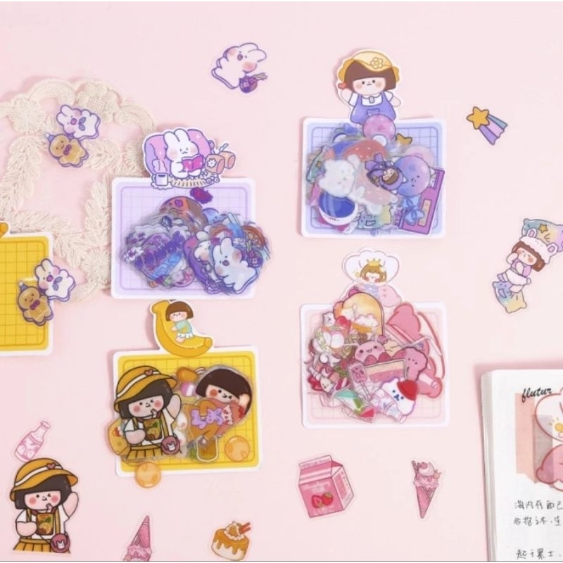 

HI549 Stiker 40pcs Banana Girl Anti Air Lucu Untuk Menghias Buku Diary