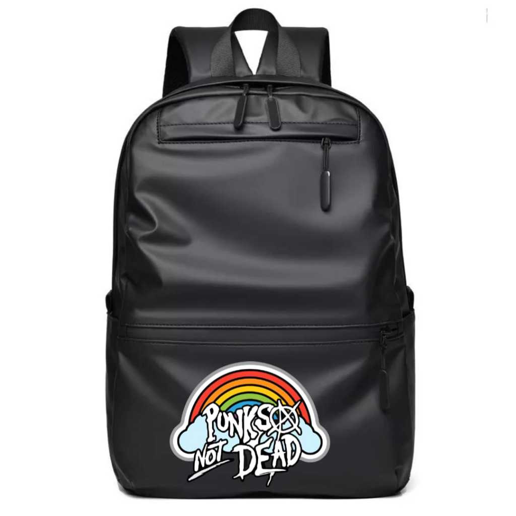 Dhoskie Tas Ransel Vintage Pelangi Distro Gendong Pria Wanita Sekolah Waterproof Kulit PU (44x32x15c