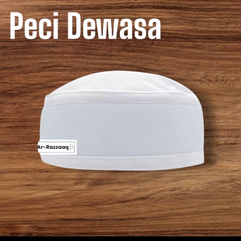 Peci Sholat Putih / Peci Bulat Dewasa / Peci Sholat / Peci Bulat Polos / Peci Putih / Peci Dewasa