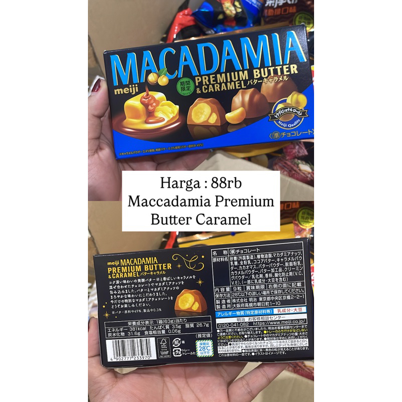 

Meiji Maccadamia Premium Butter Caramel Kacang Coklat