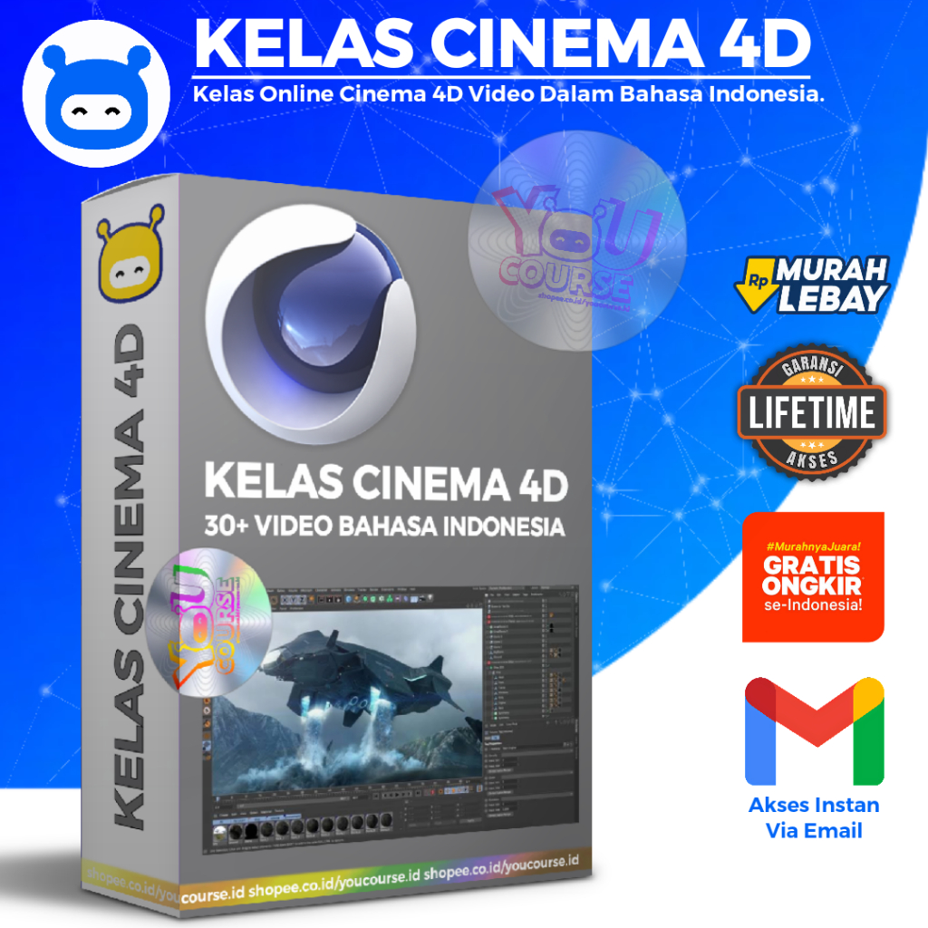 KELAS ONLINE CINEMA 4D - Panduan dan Project 4D